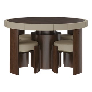Wellesly Game Table and Chairs by Wood Tailors Club, Set of 5 For Sale