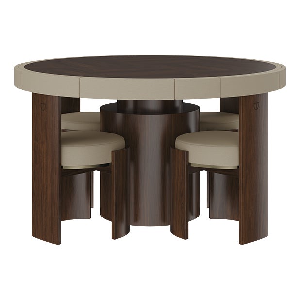 Wellesly Game Table and Chairs by Wood Tailors Club, Set of 5 For Sale
