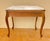 Wood 1940s Pair of French Louis XV Style Wood Side Tables With Marble Tops For Sale - Image 7 of 11