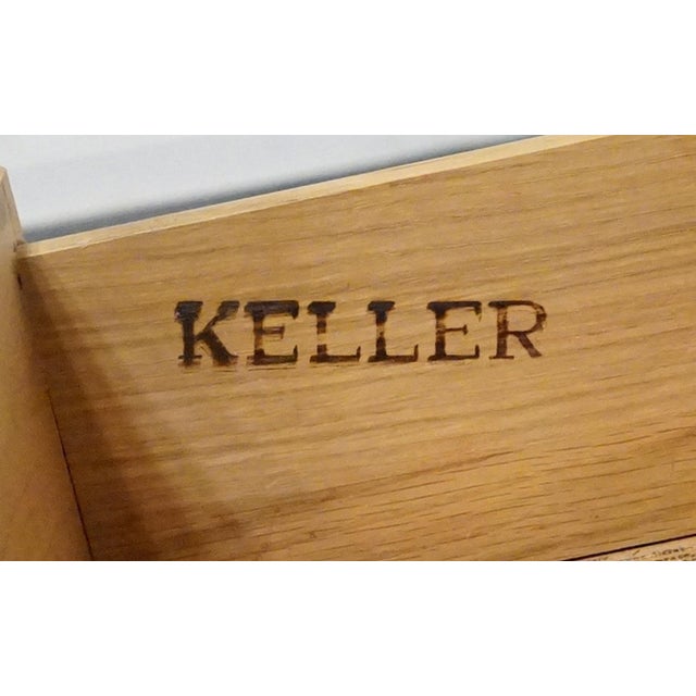 Keller Furniture Solid Maple Colonial Early American 54" Buffet W. Display Hutch For Sale - Image 11 of 15