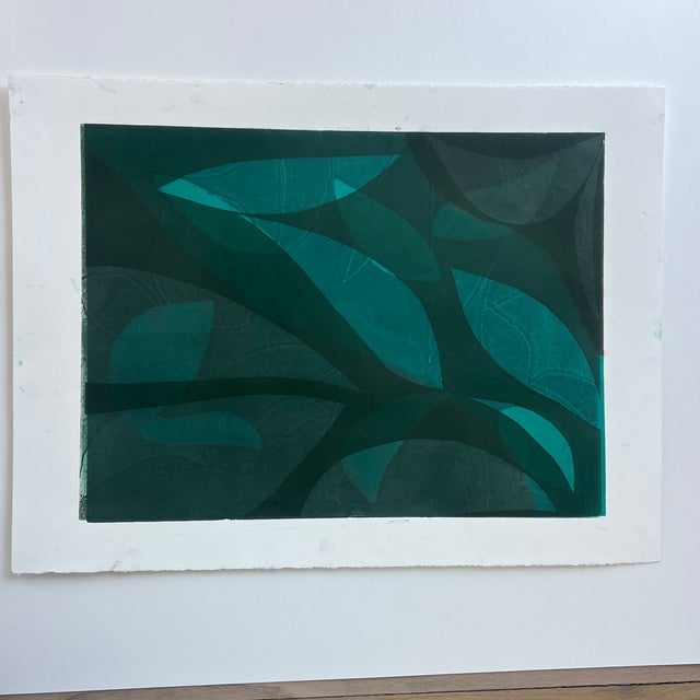 Original Abstract Monotype Artwork, Unframed Paper size is 22 x 30 Artist signed in verso Merrill Bullis