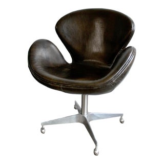 Vintage Restoration Hardware Swan Chair in the Style of Arne Jacobsen For Sale