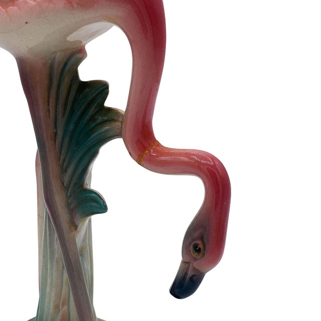 Ceramic 1950s Mid-Century Pink Drinking Flamingo Ceramic Tabletop Sculpture Set by Brad Keeler, 2 Pieces For Sale - Image 7 of 16
