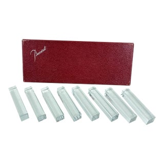 Elegant Baccarat "Vega" Crystal Knife Rests - Set of 8 With Original Signature Box For Sale
