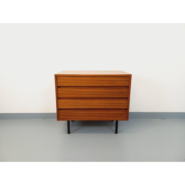 Mid-Century Scandinavian Modernist Style Chest of Drawers in Rosewood and Black Metal, 1960s For Sale - Image 3 of 15