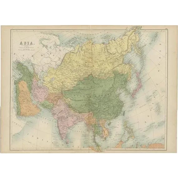 Antique Map of Asia by A & C, 1870 For Sale - Image 6 of 6