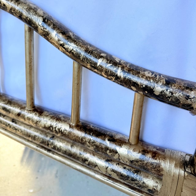 Vintage Alexander & Sheridan Rattan Mantel Mirror, Bespoke Faux Tortoiseshell Finish, Hollywood Regency - Newly Painted For Sale - Image 9 of 10
