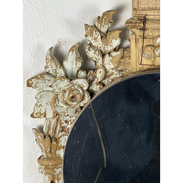 19th Century French Rococo Wall Mirror, Hand-Carved Wood, Distressed For Sale - Image 11 of 17