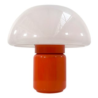 Orange Mushroom Table Lamp by Elio Martinelli for Martinelli Luce, 1970s For Sale