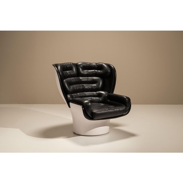 Black Set of Elda Chair and Ottoman by Joe Colombo for Comfort, Italy, 1970s, Set of 2 For Sale - Image 8 of 15