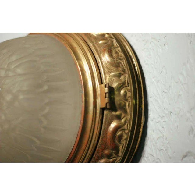 Traditional 1930s Bronze Dome Ceiling or Wall Light Fixture, 2 Avail. For Sale - Image 3 of 7
