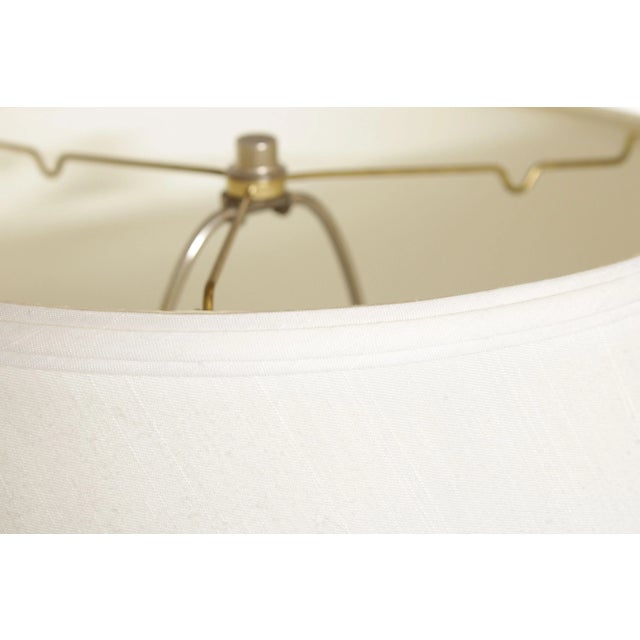 White Mid Century Modern Art Glass Table Lamps - A Pair For Sale - Image 8 of 13