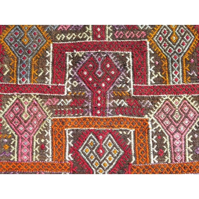 Mid 20th Century Aesthetic Vintage Cute Turkish Kilim Handmade Boho Area Rug For Sale - Image 10 of 10