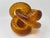 Signed Amber & Cognac Art Glass Infinity Knot Sculpture, Serpentine Texture For Sale - Image 11 of 17