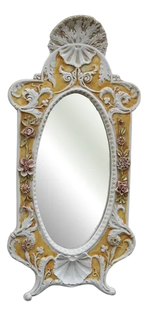Vintage Italian Ceramic Wall Mirror, 1950