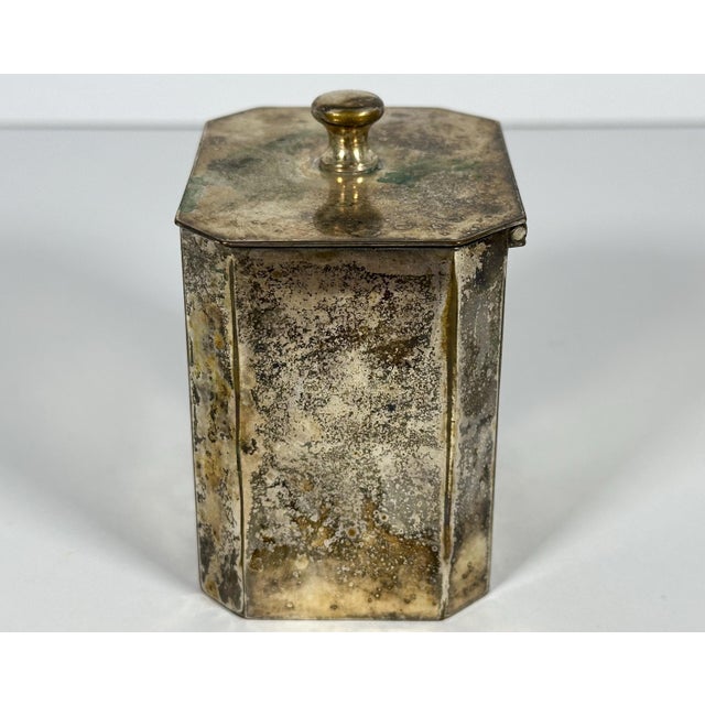 Mid 20th Century Mid 20th Century Silver Plated Tea Caddy: Georgian Style Monogrammed Box For Sale - Image 5 of 10