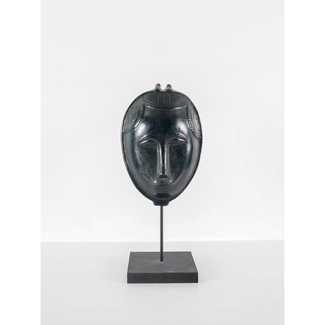 Black Roger Capron, Mask No. 2, France, 1960s, Glazed Ceramic For Sale - Image 8 of 8