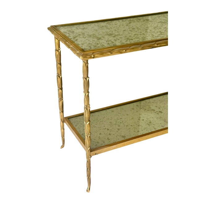1940s Pair of Mid-Century Maison Bagues Palmier Bronze Dore Side Tables, Circa 1940 For Sale - Image 5 of 5