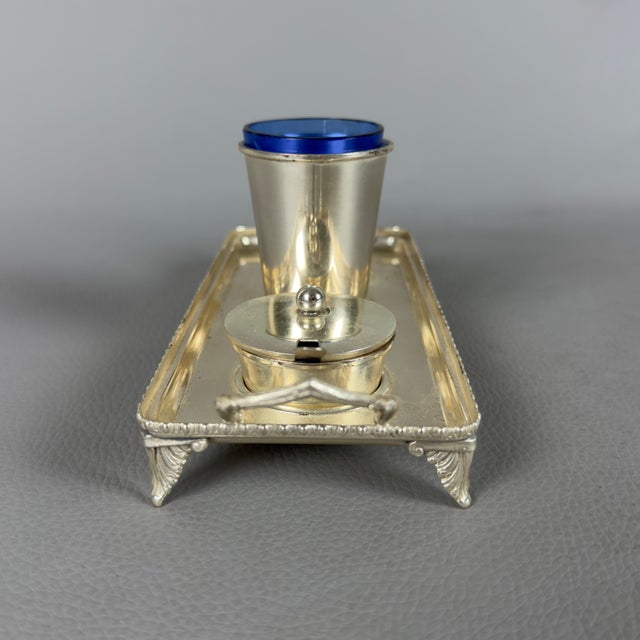 800 Silver Salt and Pepper Sticks in Blue Glass from Artigianato Italiano, Set of 7 For Sale - Image 4 of 15