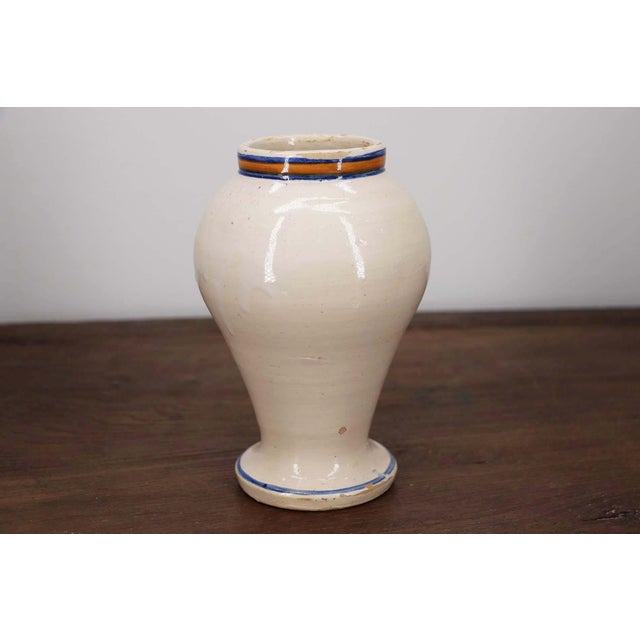 19th Century 19th Century Portuguese Floral Vase, Earthenware, Faience For Sale - Image 5 of 12