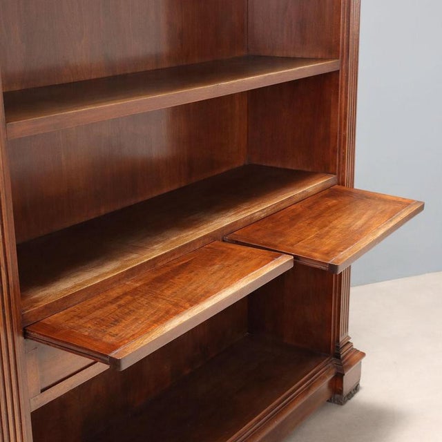 Bookcase in Walnut with Corinthian Decorations For Sale - Image 4 of 10