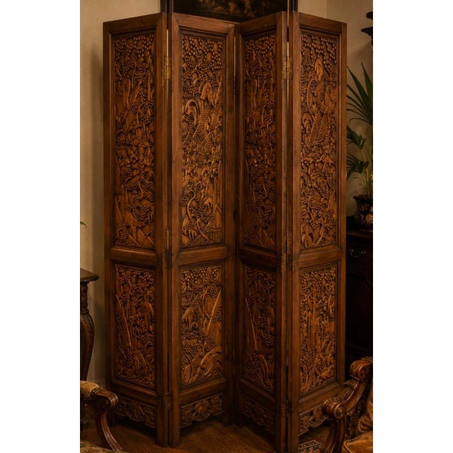 Kept in the family since it's purchase! An exceptional vintage folding room divider handcrafted in the Philippines during...