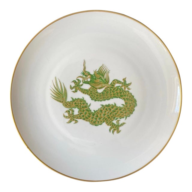 House of Goebel Green Dragon Fine Porcelain 10.5” Plate For Sale