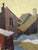 Mid-Century Modern 'Houses in Snow' Vintage Street Scene Oil Painting by Finnish Artist Paavo Airola (1918 – 1983), Framed For Sale - Image 10 of 13