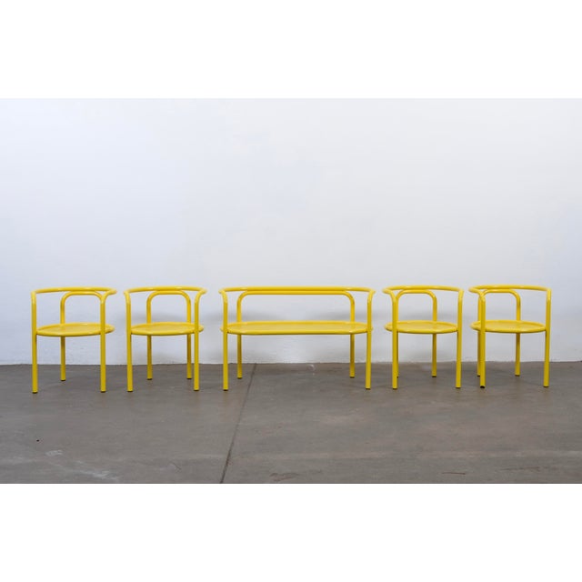 Locus Solus Garden Ensemble in Yellow by Gae Aulenti for Poltranova, 1960s, Set of 6 For Sale - Image 9 of 18