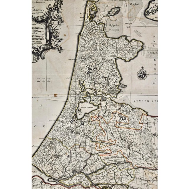 White North Holland, Netherlands: A Large 17th C. Hand-Colored Map by Sanson & Jaillot, 1692 For Sale - Image 8 of 8