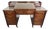 Vintage Mahogany Partners Desk with Leather Inlay and Brass Hardware For Sale