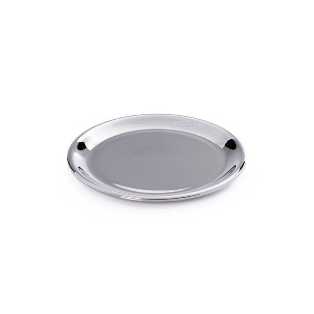 Loire 4-Piece Set Steel Wine Bottle Coasters, Nickel For Sale - Image 4 of 4