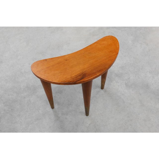 Small Table in Wood and Brass in the style of Gio Ponti, Italy, 1950s For Sale - Image 10 of 11