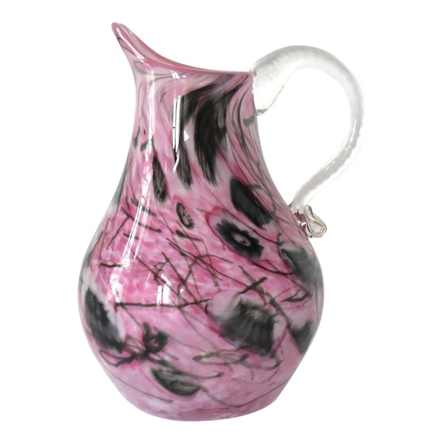 Mid-Century Millefiori Murano Art Glass Pitcher For Sale