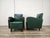 Art Deco Club Chairs in Walnut and Green Eco-Leather, 1940, Set of 2 For Sale - Image 4 of 18
