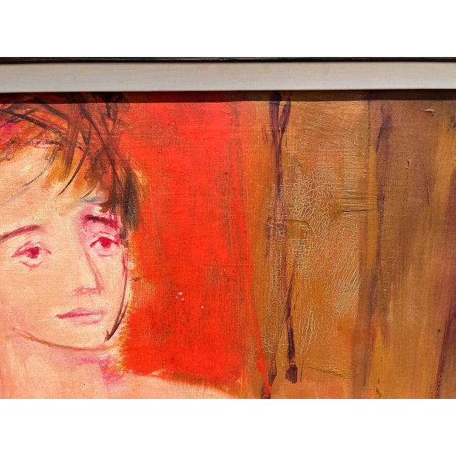 Figurative Late 20th Century Vintage Fauvist Portrait Painting of a Nude Woman, Framed For Sale - Image 3 of 13