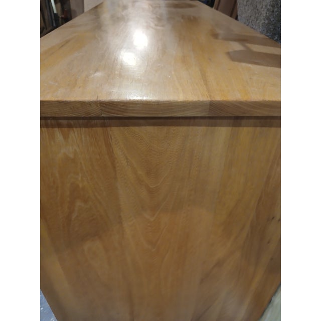 Wood Mid-Century Modern Solid Elm Louvered 6-Drawer Dresser For Sale - Image 7 of 16