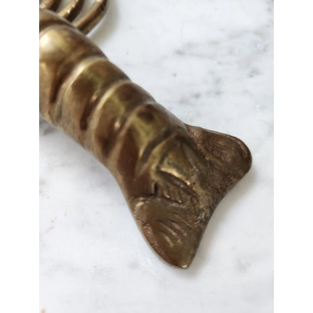 Coastal Vintage Solid Brass Crustacean Lobster Paper Weight Coastal Décor For Sale - Image 3 of 12
