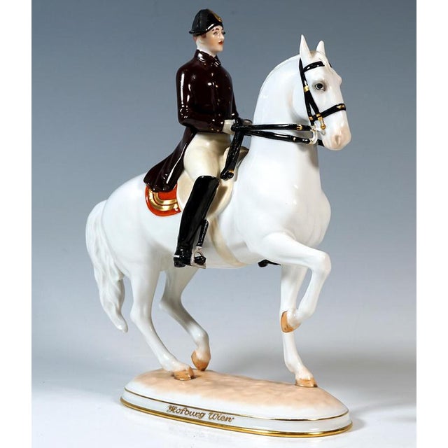 Baroque Piaffe with Rider Figurine from Augarten, 1960s For Sale - Image 3 of 7