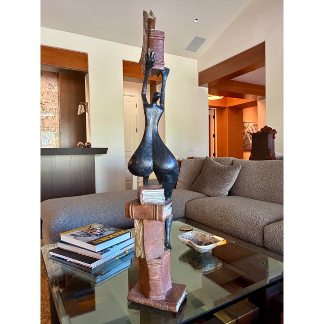 2000 - 2009 Tolla Inbar “Accumulating Knowledge” — Bronze Figurative Sculpture (2006) — 37.5” Signed and Dated For Sale - Image 5 of 9