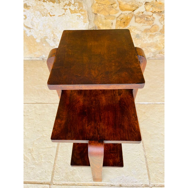 Art Deco Walnut Three-Tiered Side Table, 1938 For Sale - Image 14 of 18