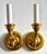 Pair of ornate solid brass Neoclassical style one light electrified candle sconces. Made in Italy.