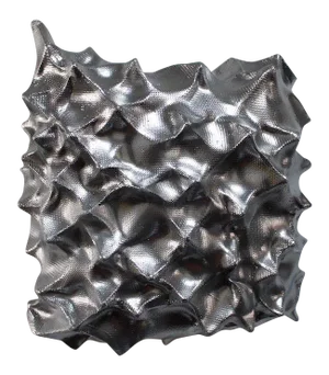 Three-Dimensional Silver Original Abstract Wall Sculpture "Pillow Cloud Ii" by Atticus Adams