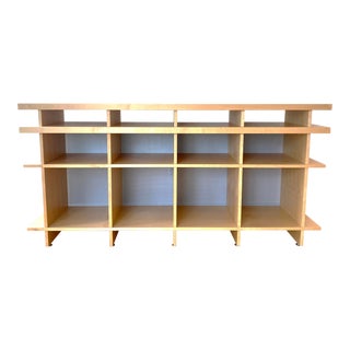 1990s Vintage Natural Wood Console Table Display Case For Sale