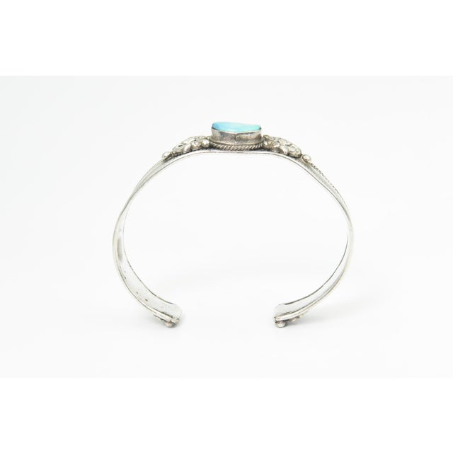 Late 20th Century Opal Sterling Silver Cuff Bracelet For Sale - Image 4 of 10