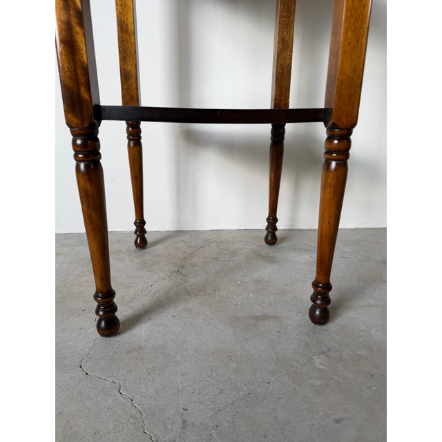 Mid-Century Modern Vintage Traditional Walnut Two-Tier Side Table With Turned Legs For Sale - Image 3 of 12