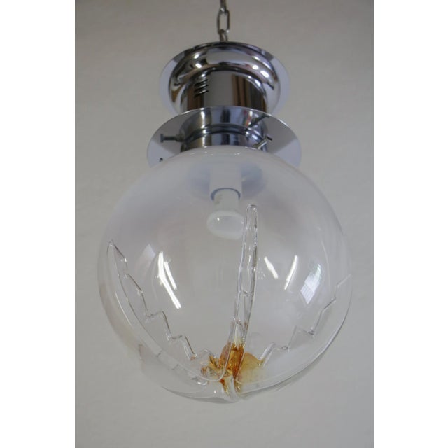 Italian Space Age Ball Pendant Lamp Attributed to Mazzega, 1970s For Sale - Image 10 of 16