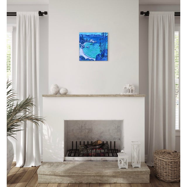 Blue Lake Tahoe Blue - Contemporary Oil Painting Original For Sale - Image 8 of 10