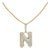Men's 10K Yellow Gold 1 1/2 Cttw Diamond Letter N Initial Pendant Necklace For Sale