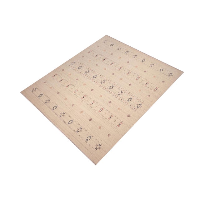 Modern Gabbeh Ivory Wool Rug- 8'3''x10'0'' For Sale - Image 10 of 10